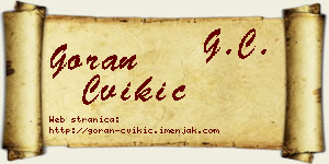 Goran Cvikić vizit kartica